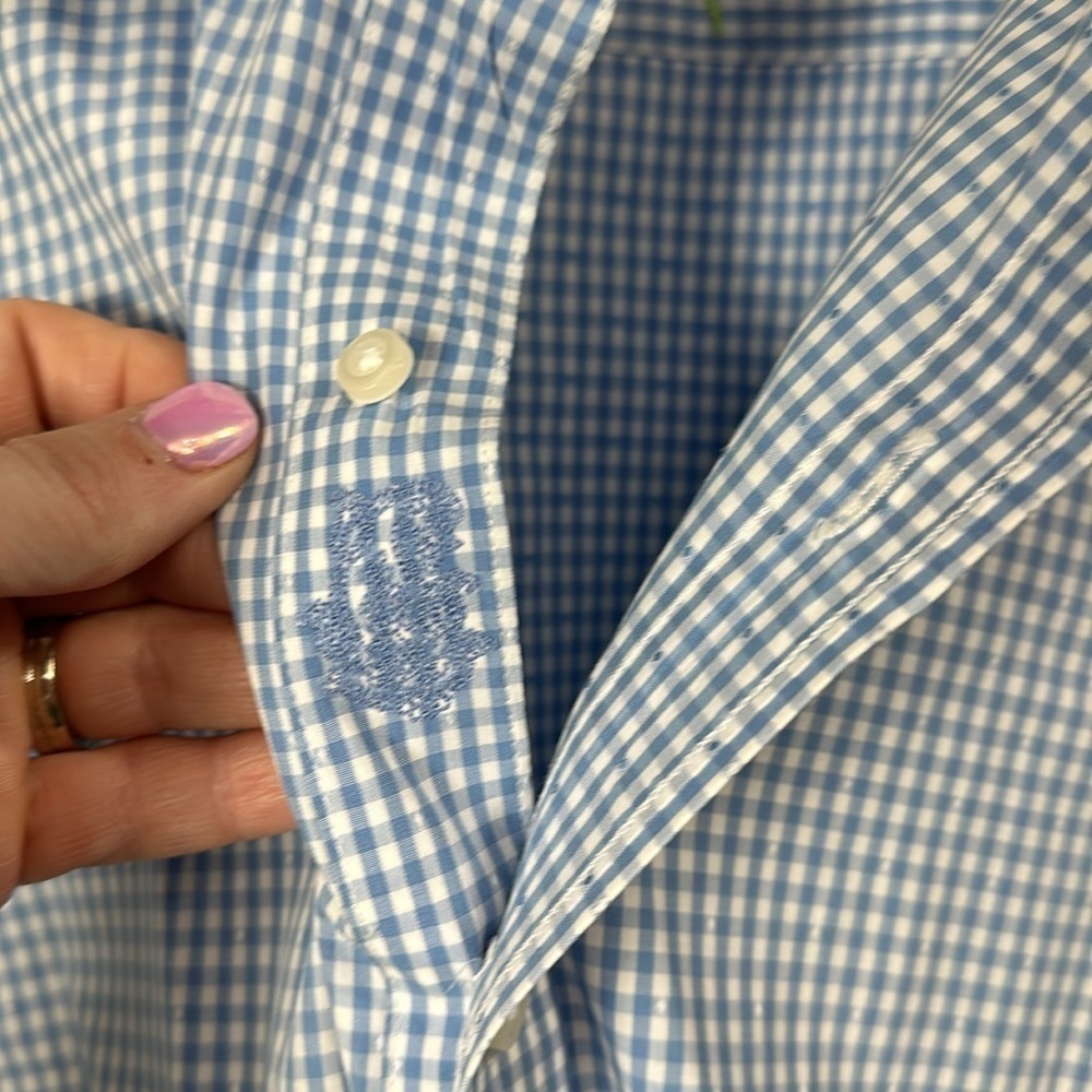Robert Graham blue and white button-down dress shirt size XL - Picture 8 of 13